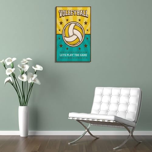 Volleyball logo impression sur toile cadre pour mur vide rétro - 5