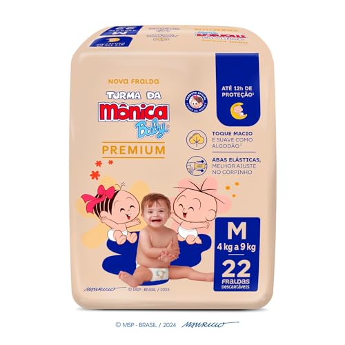 Turma da Mônica Baby Premium Jumbo M 22 Unidades