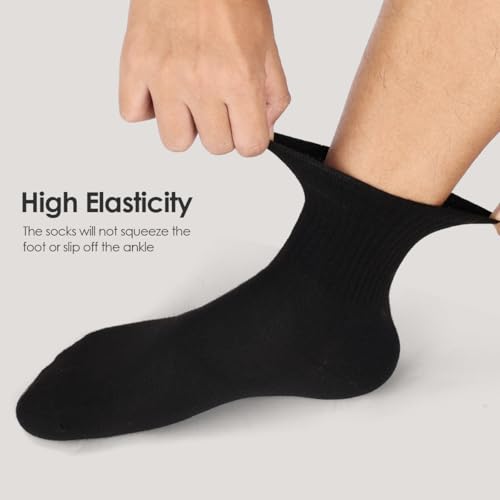 10-Pair Pack Athletic Crew Socks for Men, Soft and Breathable Mid-calf Socks Men (Black 9000)4