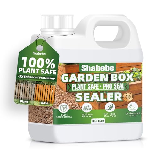 Pro-Grade Garden Box Sealer 30.5OZ – Non-Toxic, Plant-Based Wood Sealer for Raised Beds, Planters & Outdoor Wood Projects, Easy Apply, Long-Lasting Finish