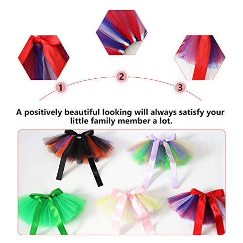 Scicalife Pet Dog Tutu Bolha Saia Vestido de Saia de Gaze Com Bownot Moda para Filhote de Cachorro D