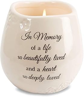 Pavilion Gift Company 19178 in Memory Beautifully Lived Ceramic Soy Wax Candle