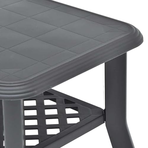 Table basse de jardin en plastique anthracite 90x60cm pour meuble de terrasse et extérieur