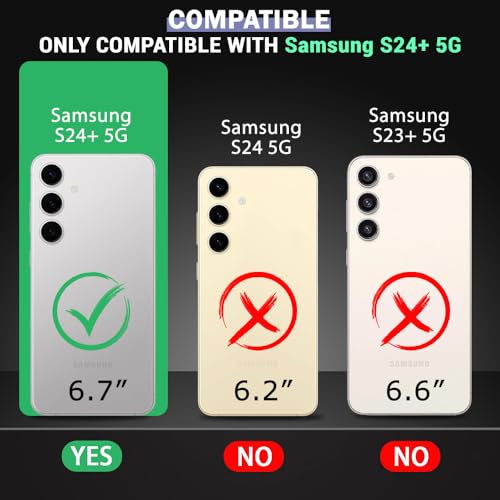 Image of TheGiftKart Shockproof Crystal Clear Back Cover Case for Samsung Galaxy S24 Plus 5G | 360 Degree Protection | Protective Design | Transparent Back Case Cover (PC & TPU, Black Bumper)