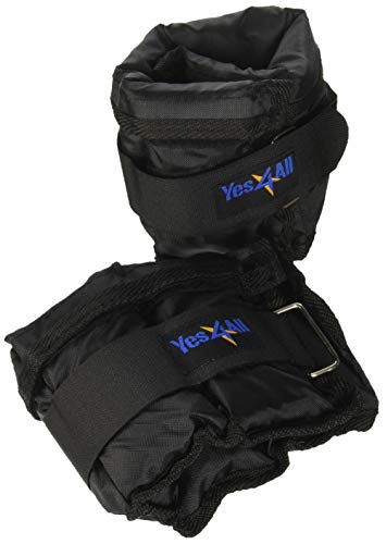 Yes4All Set of 2 Ankle Weights / Wrist Weights with Adjustable Strap - Perfect for Walking, Fitness, Cardio Exercise (6 lbs, Black)