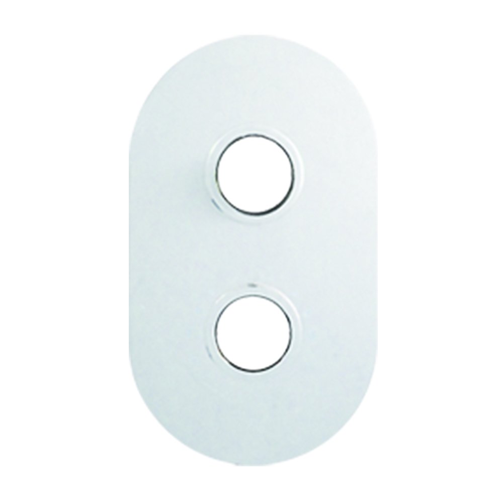 Curved Corners Chrome Cover Plate with Two Hole, Silver