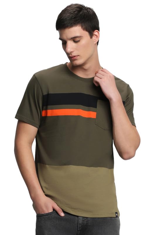 Image of Dennis Lingo Men's Cotton Round Neck Tshirt, Slim Fit Half Sleeves