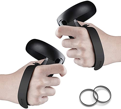 KIWI design [Newer Version] Knuckle Strap for Quest 1/ Rift S Touch Controller Grip Accessories with Adjustable Wrist Strap (1 Pair, Not Fit Quest 2)