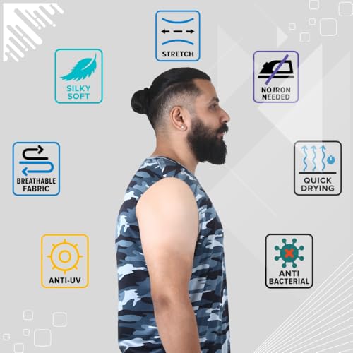 Image of Sleeveless T Shirts for Men - Gym Vest, Sando Tank Top Wear, Workout Baniyan, Stringers Inner Shirt, Bodybuilding Tshirts, Sports Tshirt Vests, Stylish Tanks Tops