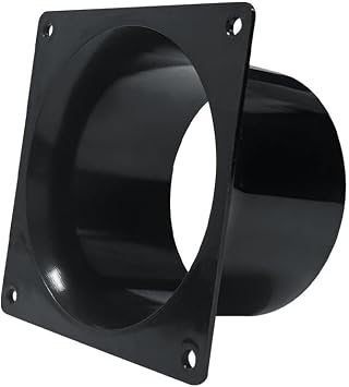3 Inch Black ABS Straight Flange Connector for Pipeline Connection | Ventilation Pipe Connector Wall Air Tube Hose Flange Adapter for Duct Fan Kitchen Air Vent Exhaust Ventilator Range Hood