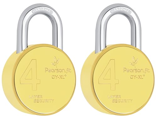 Image of 2 Lock 4 Same Keys XL+ 67mm 4 Layer Brass Finish Padlock for Home Shop Godown Bank (2 Lock 4 Same Keys) Model No- XL+67-Brass-2+4