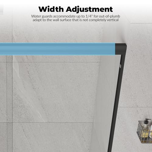 Image of 56-60 inch W x 72 inch H Double Sliding Shower Door, 8mm Tempered Glass with Easy-Clean Coating, Smooth Rollers & Aluminum Frame, for Bathtub /Shower Enclosure, Matte Black
