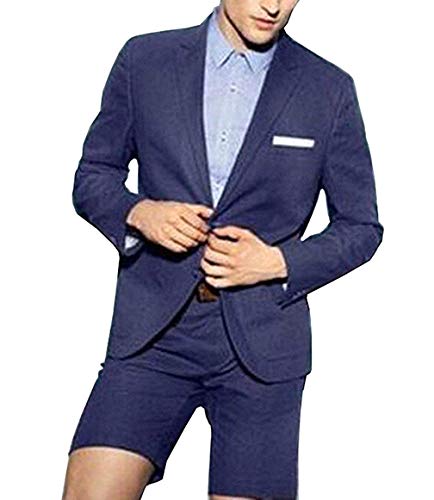 Mens Wedding Suit with Short Pants Notch Lapel Couples Matching Clothing(Blazer+Pants)4