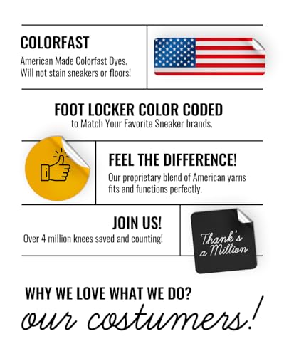 THE DANCESOCKS Made in USA Original Over Sneaker Socks for Dance on Smooth Floors (4/Pairs)