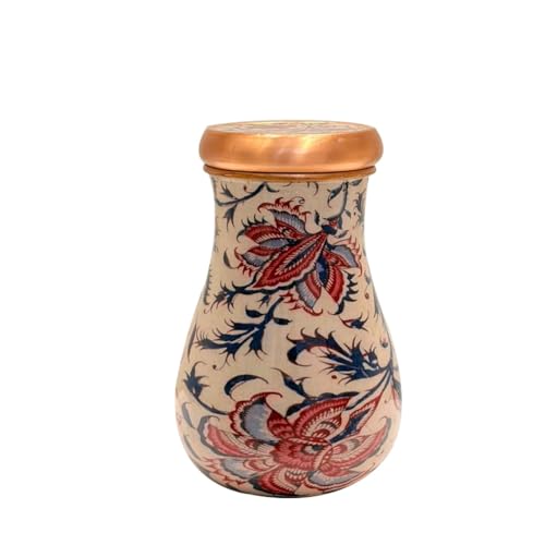 Image of ATTRO Kalash Copper Water Pot - Designer Water Storage & Serving, Ayurvedic Health Benefits, Supports Overall Health & Healthy Skin, 750ml Dutch Heritage