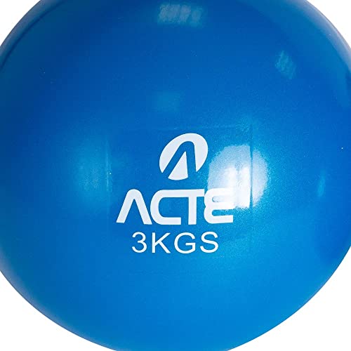 Acte, T57 Bola Tonificadora Com Peso Adulto Unissex, 3Kg - Azul