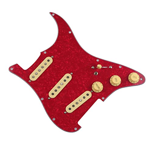 Gayouny Pickguard Pickups Guitar Alnico 5 Pickups Sss Single Coils Pickups/Yellow Pickup Covers Set Beatirce (Color : A17) #TOP2