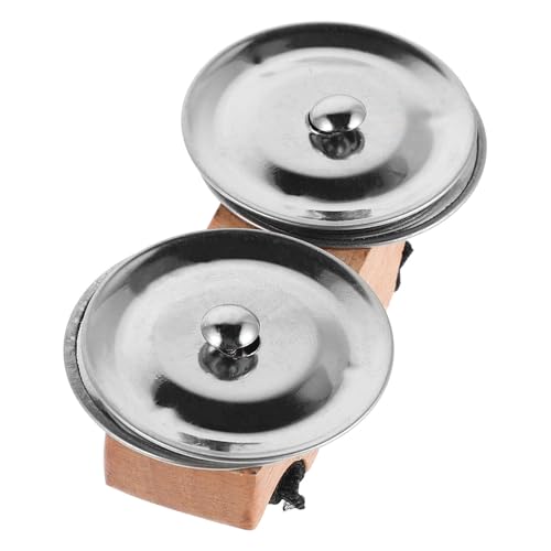 Finger Tambourine Finger Jingles Solid Wood Frame Metal Jingles Mini Compact Style Hand Percussion Accessory for Cajon Hand Drum Guitar Acoustic Set Recording Practice Rehearsal Live