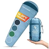 ZENACROSS Saco de Dormir Adulto - Saco Dormir Ultraligero & Compacto per Vivac, Campismo e Montaña - Azul