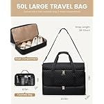 LOVEVOOK Large Travel Duffle Bag, Weekender Bags for Women With Shoe Compartment, Overnight Hospital Bag For Women Labor Delivery, Carry on Bag Personal Item Travel Bag, Yoga Gym Duffel Bag - Image 3