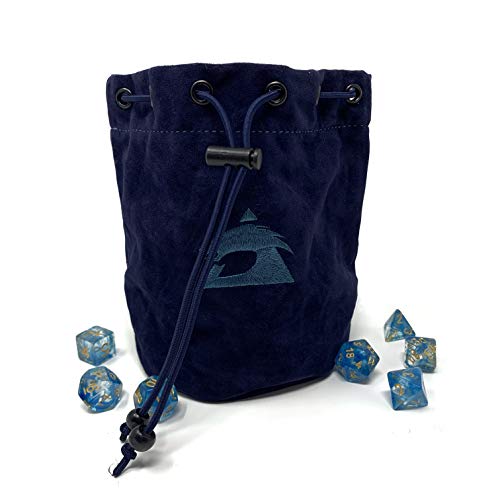 Dundra Multipocket Dice Bag - Dnd Velvet Pouch - Large Dice Bags For D&D With Pockets - Soft Case For Rpg Dice Storage - Drawstring Pouches For Role Playing Games Dice Set - Polyhedral Dice Bag (Navy) #TOP20
