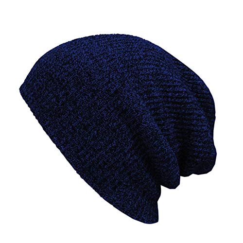 Chapéu de malha, Romacci Chapéu masculino de tricô inverno macio quente casual acrílico boné folgado