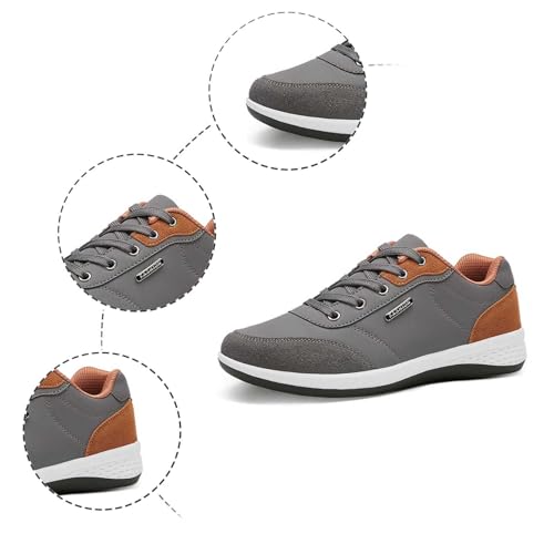 Baskets d'extérieur à lacets tendance en cuir pour homme actif - 4