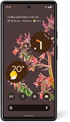 Google Pixel 6 - UK Model (128GB, 8 GB RAM) Dual SIM, Stormy Black (Renewed)