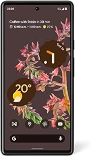Google Pixel 6 - UK Model (128GB, 8 GB RAM) Dual SIM, Stormy Black (Renewed)