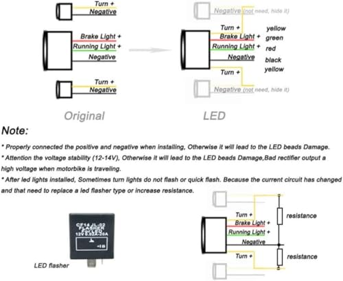 Image of MZS Motorcycle Tail Light for Z900 ZH2 2017-2024, Z650 EX 650 2017-2019