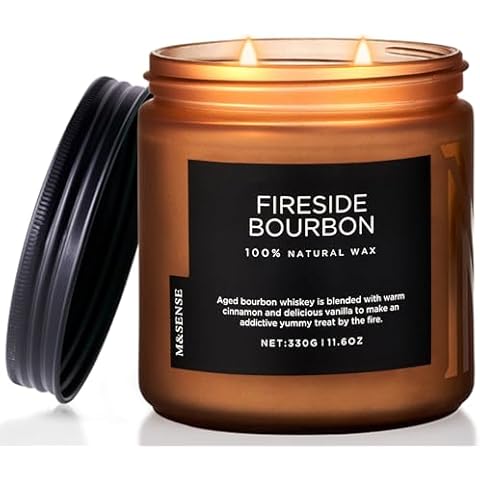 M&SENSE Fireside Bourbon Candle Cover