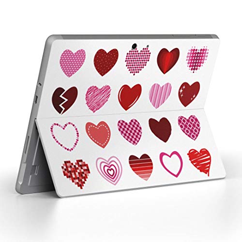 igsticker Surface Go/Surface Go 2 専用スキンシール サーフェス go シール スキン 保護 フィルム ステッカー アクセサリー 015515 ハート ピンク かわいい