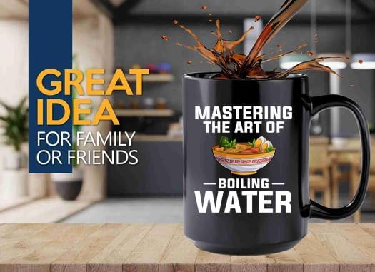 Ramen Coffee Mug 15oz Black -Mastering the art - Food Lovers chicken pumpkin vegan pantry spicy noodles image 2