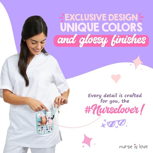 Nurse is Love Verbandsschere Pflege, Verbandschere Krankenschwester Schere aus Edelstahl scharf, abgerundete Spitze | für rettungsschere | Trauma schere mit bunt Designs | krankenschwester