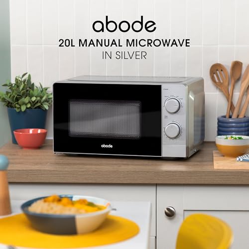 Abode 20L Manual Microwave Silver 700W with 5 Power Levels & Timer, Button & Dial Control, Defrost Function, AMM2005S (Manual, Silver) - Image 4