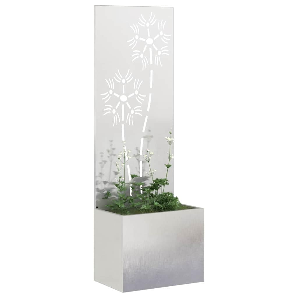 Séparateur de vie privée contre le vis-à-vis de jardin floral argenté 50 x 150 cm