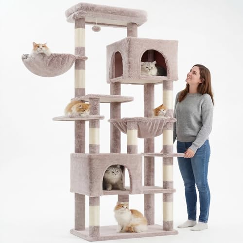 Image of Heybly Cat Tree, 76-Inch Tall Heavy Duty Cat Tower for Big Cats HCT039MU