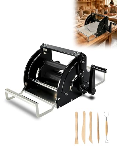Hand Cranked Clay Roller Machine Adjustable Clay Slab Roller-Suitable for Rolling and Preparing During Making of Pottery Crafts