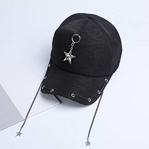 Casquette de baseball chaîne de mode visière pliée étoile streetwear
