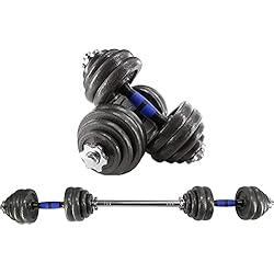 Mancuerna 50 Kg Mancuernas Ajustables - Pesas y Mancuernas de Hierro Fundido - Conjunto de Pesas, Barra y Discos - 2 En 1 de Dumbbell - Ejercicios de Gimnasio Doméstico (Mancuerna negro 50kg)