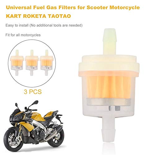 Wenwenzui-ES 3 STÜCKE Universal Benzinfilter für Roller Motorrad Kart ROKETA TAOTAO Orange