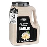 Fresh Finest Minced Garlic - Bulk 5 LB - Dried Garlic Flakes, Ready-to-Use Seasonings for Cooking - Kosher Certified Dehydrated Garlic, Ideal Use For Vegetables, Rubs, Salads, Dressings and More