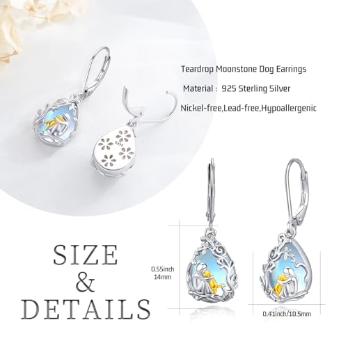 Image of 925 Sterling Silver Dog Earrings Cute Animal Puppy Stud Earrings Dog Jewelry Gifts for Women Girls Pet Lover Hypoallergenic Earrings for Sensitive Ears