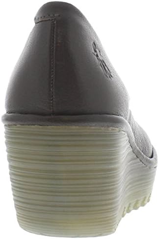 FLY London Womens Yaz Mousse Smart Leather Slip On Wedge Heel Work Shoes - Mousse Black - 7 | Image 7