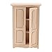 Doll Closet, Dollhouse Double Door Closet 1/12 Birch Wood Miniature Bedroom Furniture for Dollhouse Decoration Accessories