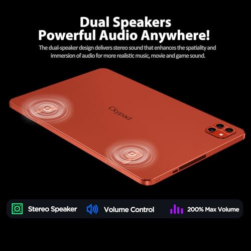 Ckypad Android 14 Tablet,10 Inch Tablet,12GB RAM+128GB ROM(Up to 2 TB),1280x800 IPS FHD Touchscreen,6000mAh,Android Tablets,Octa-Core,WiFi 6 & Bluetooth 5.4,5MP+8MP Camera,Lucky Orange - Image 6