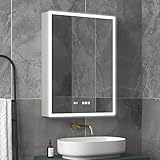 ExBrite Lighted Medicine Cabinet 24 x 32 Inch,Recessed or Surface led Medicine Cabinet, Clock&Room T