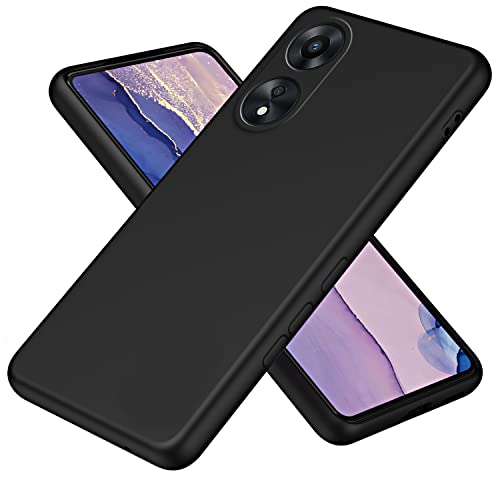 Liquido Custodia Cover per Oppo A78 5G Premium Case Antiurto con Fodera Protezione a Doppio Strato Caso - silicone microfibra nero