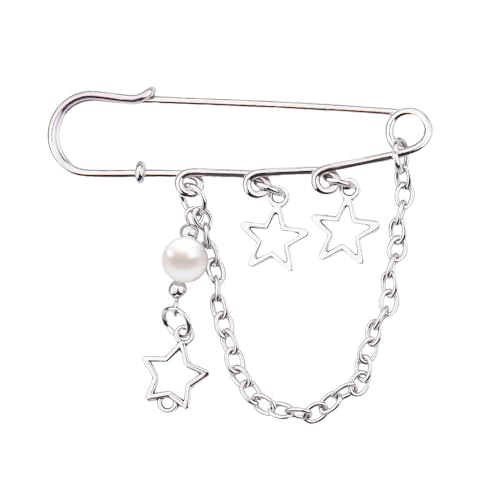 Image of Y2k Chain Brooch Pins for Women Silver Gold Tassel Pin for Coat Collar Brooch Pin Y2k Punk Shoes Clothing Accessories