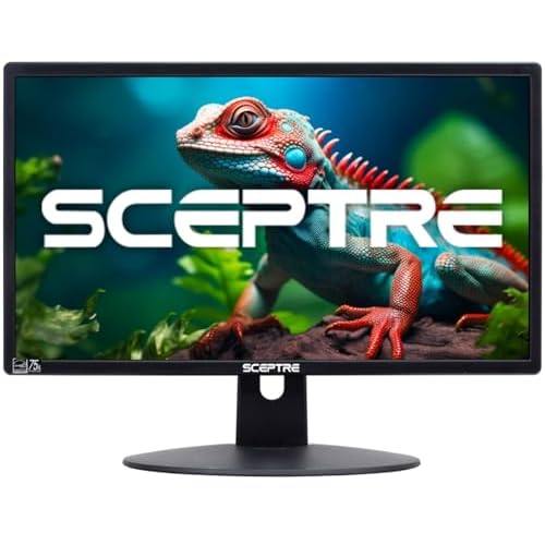Sceptre 20″ 1600×900 75Hz Ultra Thin LED Monitor 2x HDMI VGA Built-in Speakers, Machine Black Wide Viewing Angle 170° (Horizontal) / 160° (Vertical)